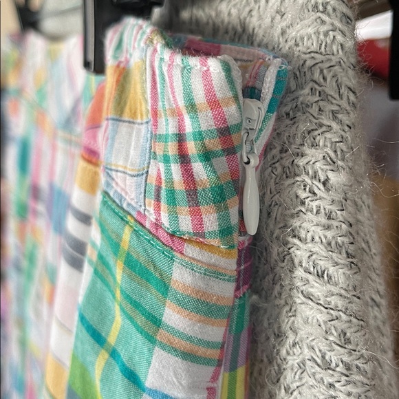 Talbots Skirt Women Size 16 Multicolored Madras Plaid Cotton Lined - Picture 4 of 8